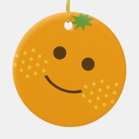 Cute Oranje Keramisch Ornament (Achterkant)