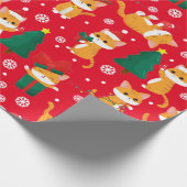 Cute Oranje kerstcadeaupapier Cadeaupapier (Hoek)