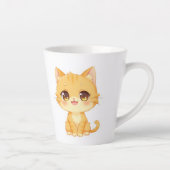 Cute Oranje Kitten Latte Mok (Rechts)