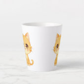 Cute Oranje Kitten Latte Mok (Voorkant)