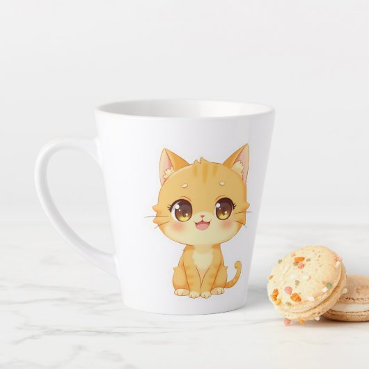 Cute Oranje Kitten Latte Mok (In situ)