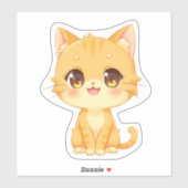 Cute Oranje Kitten Sticker (Vel)