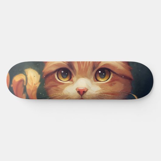 Cute Oranje Kitty Cat Persoonlijk Skateboard (Horizontaal)