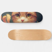 Cute Oranje Kitty Cat Persoonlijk Skateboard (Horizontaal)