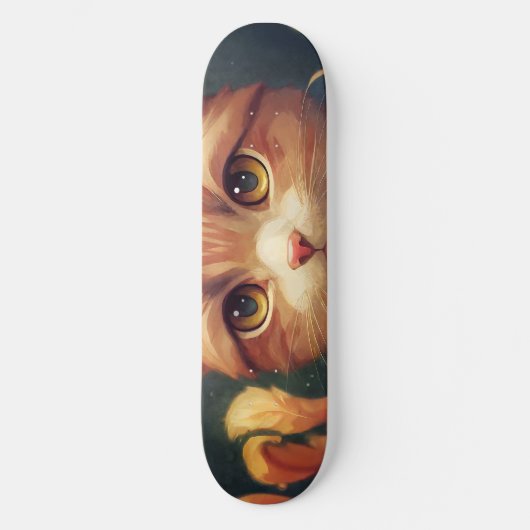 Cute Oranje Kitty Cat Persoonlijk Skateboard (Voorkant)