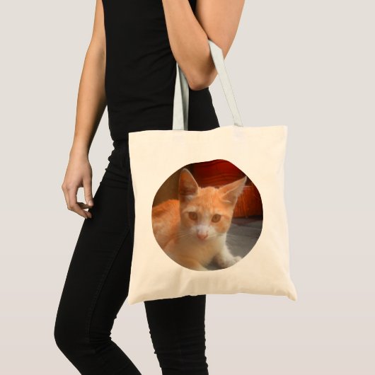 Cute Oranje Kitty Cat Tote Bag (Voorkant (product))