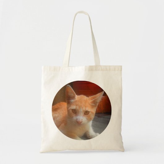 Cute Oranje Kitty Cat Tote Bag (Voorkant)