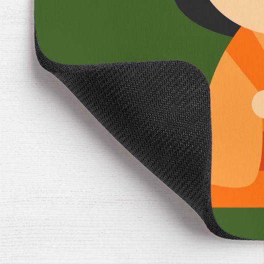 Cute oranje Kokeshi Japanse poppen Muismat (Hoek)