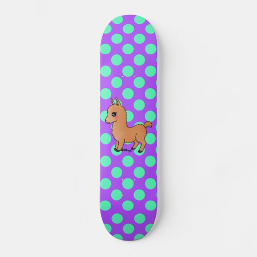 Cute Oranje Llama Persoonlijk Skateboard (Voorkant)