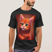 Cute Oranje Maine Coon Kitten Art T-Shirt (Voorkant)