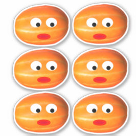 Cute Oranje Melon Pumpkin Face 4Halloween Sticker