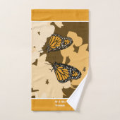 Cute Oranje Mr & Mrs Monarch Butterfly Pair Bad Handdoek (Handdoek)