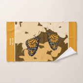 Cute Oranje Mr & Mrs Monarch Butterfly Pair Bad Handdoek (Handdoek)