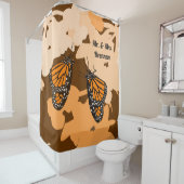 Cute Oranje Mr & Mrs Monarch Butterfly Pair Douchegordijn (In situ)