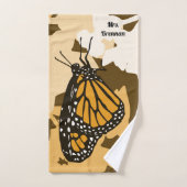 Cute Oranje Mrs Naam Monarch Butterfly Bad Handdoek (Handdoek)