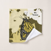 Cute Oranje Mrs Naam Monarch Butterfly Bad Handdoek (Wasdoekje)