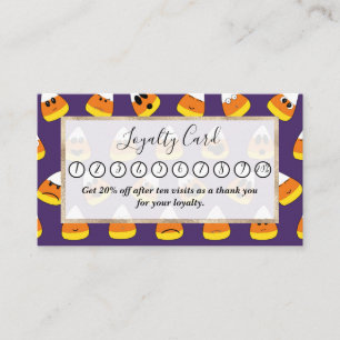 Cute Oranje Paars Halloween Emoji Candy Corn Klantenkaartje