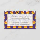 Cute Oranje Paars Halloween Emoji Candy Corn Klantenkaartje (Achterkant)