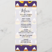 Cute Oranje Paars Halloween Emoji Candy Corn Menu (Voorkant)