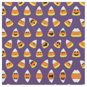 Cute Oranje Paars Halloween Emoji Candy Corn Stof