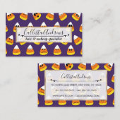 Cute Oranje Paars Halloween Emoji Candy Corn Visitekaartje (Voorkant / Achterkant)