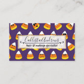 Cute Oranje Paars Halloween Emoji Candy Corn Visitekaartje (Voorkant)