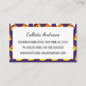 Cute Oranje Paars Halloween Emoji Candy Corn Visitekaartje (Achterkant)