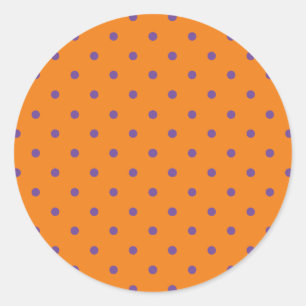 Cute oranje paars polka stip Halloween Ronde Sticker
