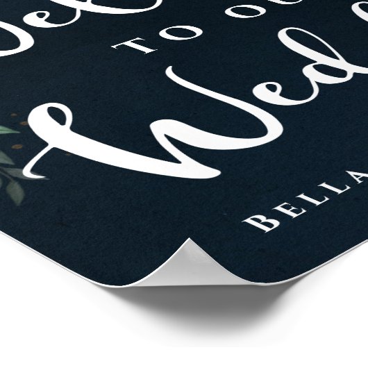 Cute Oranje Peach Floral Welcome to Our Wedding Poster (Hoek)