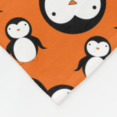 Cute oranje pinguin patroon fleece deken (Hoek)