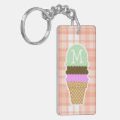 Cute Oranje Play; Ice Cream Cone Sleutelhanger (Voorkant Links)