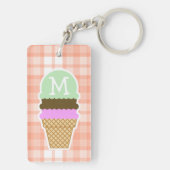 Cute Oranje Play; Ice Cream Cone Sleutelhanger (achterkant)