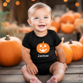 Cute Oranje Pumpkin - Aangepaste naam Halloween Romper