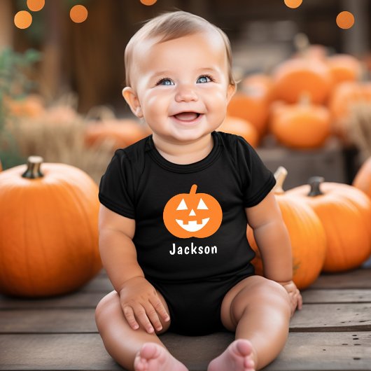 Cute Oranje Pumpkin - Aangepaste naam Halloween Romper