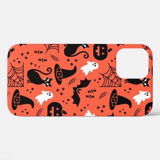 Cute Oranje Pumpkin Ghost Halloween Pattern Case-Mate iPhone Case (Achterkant (horizontaal))