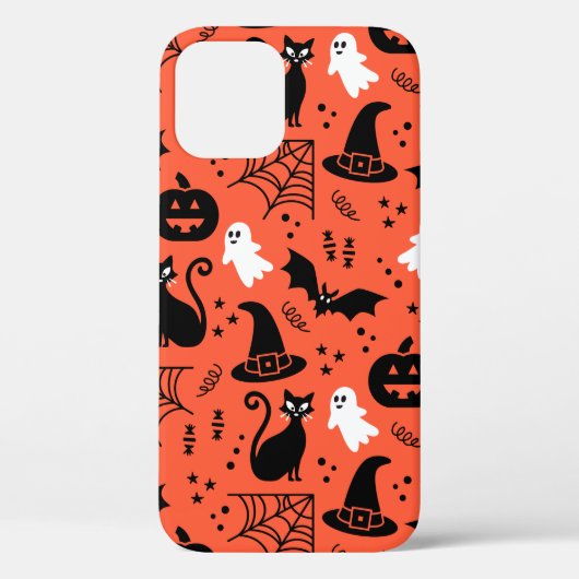 Cute Oranje Pumpkin Ghost Halloween Pattern Case-Mate iPhone Case (Achterkant)