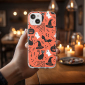 Cute Oranje Pumpkin Ghost Halloween Pattern Case-Mate iPhone Case