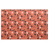 Cute Oranje Pumpkin Ghost Halloween Pattern Stof (Yard (91,4 cm))