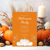 Cute Oranje Pumpkin Halloween Cocktail Party Kaart