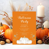 Cute Oranje Pumpkin Halloween Party Kaart