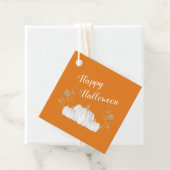 Cute Oranje Pumpkin Happy Halloween Bedankjes Labels (In situ)