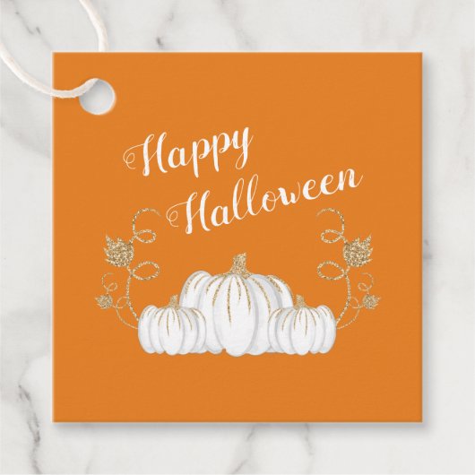 Cute Oranje Pumpkin Happy Halloween Bedankjes Labels (Voorkant)