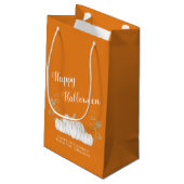 Cute Oranje Pumpkin Happy Halloween Klein Cadeauzakje (Achterkant Gekanteld)
