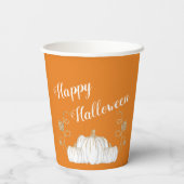 Cute Oranje Pumpkin Happy Halloween Papieren Bekers (Achterkant)