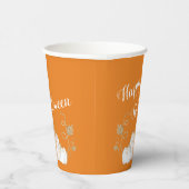 Cute Oranje Pumpkin Happy Halloween Papieren Bekers (Rechts)