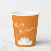 Cute Oranje Pumpkin Happy Halloween Papieren Bekers (Voorkant)
