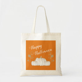 Cute Oranje Pumpkin Happy Halloween Tote Bag