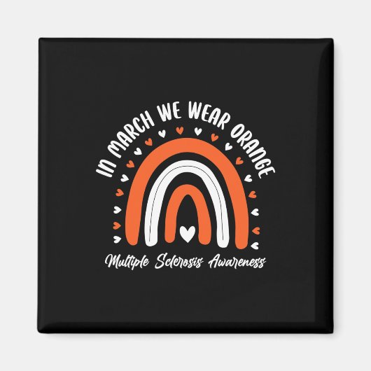 Cute Oranje Ribbon Ms Warrior Multiple Sclerosis A Magneet (Voorkant)