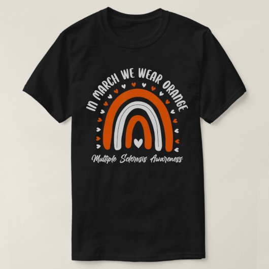 Cute Oranje Ribbon MS Warrior Multiple Sclerosis A T-shirt (Design voorkant)