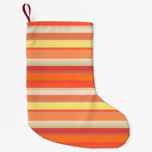 Cute oranje rode strepen kleine kerstsok